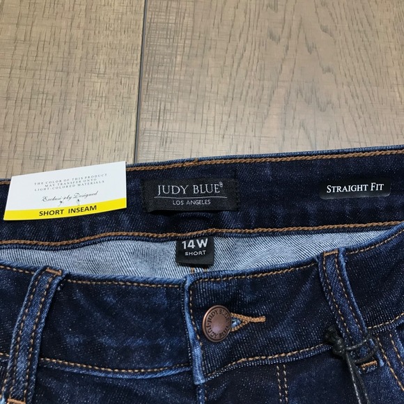 Judy Blue Dark Blue Short Straight Leg Jeans - Picture 4 of 11
